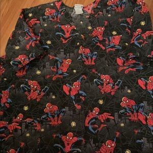 3x spider man scrub top